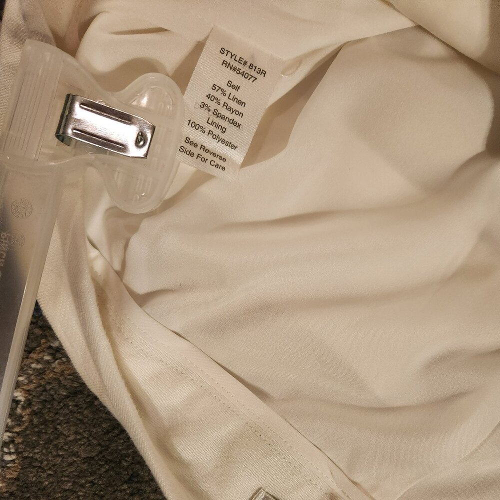 Cabi Everly Cream LINEN Blend Pants - Style # 813R - Size 12 - Picture 6 of 11